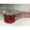 Sheer Wired Ribbon with Glitter Dots Burgundy 3" 25y